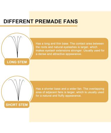 4D-0.10D 10mm Pre Made Fan Eyelash Extensions | Long Stem Russian Volume Lashes - Buy Online on GoSupps.com