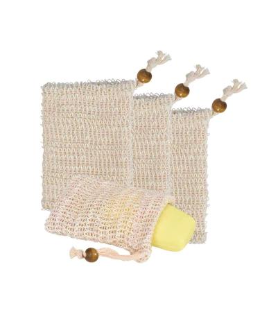 4 pieces of soap bags sisal soap bag organic soap bag soap bag soap sack foam and dry the soap peeling massage soap crumb bag
