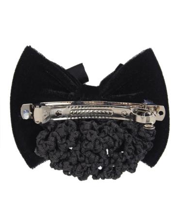 JUSTFOX Hair Clip with Net Flowers & Rhinestones - Elegant Bow for All Hair Types | International Shipping Available - Buy Online on GoSupps.com