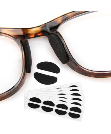 Eyeglass Nose Pads, Adhesive Glasses Nose Pad, Eye Glasses Nose Support Pads, Anti-Slip Nose Pads for Glasses - for Plastic Frames, Sunglasses, D-Shape 24 Pairs (Black) D-shape(black)