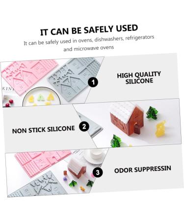 Cabilock 4 Pcs Cake Baking Tools Silicone Molds 3D Silicone Mold House DIY Home Baking Mold Biscuit Chocolate - Buy Online on GoSupps.com