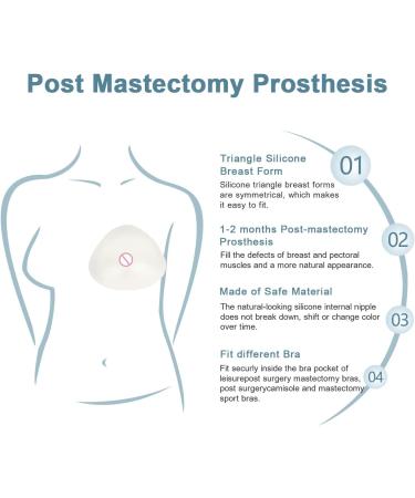 Onefeng Mastectomy Breast Prosthesis for Women | Triangle Silicone Breast Form | Transparent Fake Breasts (400g Cup A/B/C) - International Shipping Available - Buy Online on GoSupps.com