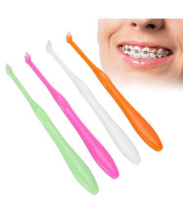 ZJchao 4pcs Dental Toothbrush Single-Head Toothbrushes for Teeth Braces Soft Small Head Floss Interdental Cleaners Toothbrush