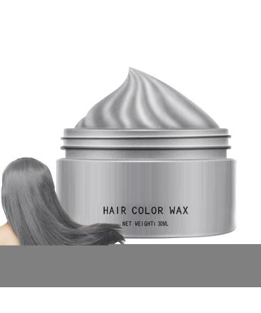 ETUCYNG Hair Color Wax 30ml Temporary Color WaxWashable Styling Cream for Everyone Party Cosplay Halloween Gray F