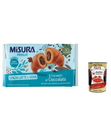 Italian Gourmet E.R. Misura Privolat Cornetti Cioccolato Privolat Lot de 3 croissants au chocolat sans lait ni ufs 298 g + polpa italien Gourmet 400 g