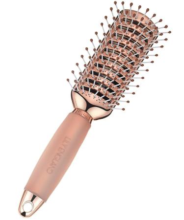 Vent Hair Brush for Blow Drying  Detangling Hairbrush for Women - Vented Brush with Gel Handle - Rose Gold by Lily England