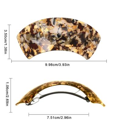 3Pcs Large Non-Slip Hair Barrettes Set for Women - Strong Hold Snap Clips for Thick, Medium, and Thin Hair - Retro French Style in Black, Brown, and Cream - Buy Online on GoSupps.com