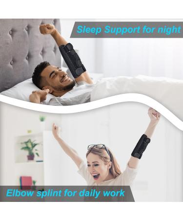 Adjustable Elbow Brace for Ulnar Nerve Entrapment | Cubital Tunnel Syndrome Support with Metal Splint | Ideal for Sleeping | Men & Women S/M - Buy Online on GoSupps.com