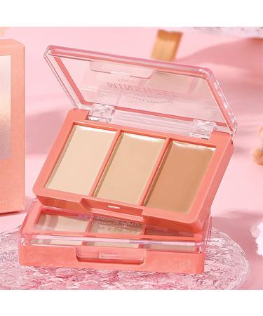 Tri-color Face Concealer Contour Palette - Cream Contour Makeup for Dark Circles, Scars & Red Marks - Buy Online on GoSupps.com