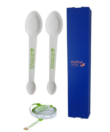 Herbalife Measuring Spoons Four Sided useful for Protein Powders (2 Pack) and 60 Inches/152.5cm Soft Tape Measure