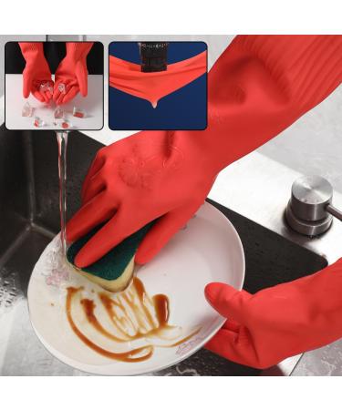 AOOPOO 3 Pairs Latex Household Gloves - 38cm Long Rubber Cleaning Gloves for Kitchen Bathroom Dishwashing Laundry & Car - Waterproof & Reusable - Buy Online on GoSupps.com