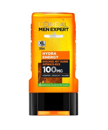 L'Or al Paris Men Expert shower gel for men for cleaning body hair and face Hydra Energy 1 x 300 ml mint 300 ml (1 Pack)