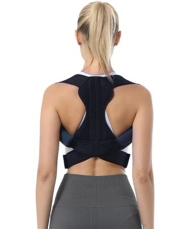 Men Women Posture Corrector Back Support Belt Clavicle Spine Lumbar Brace Corset Posture Correction Stop Slouching Back Trainer-Medium_Black (Black M) lofty ambition
