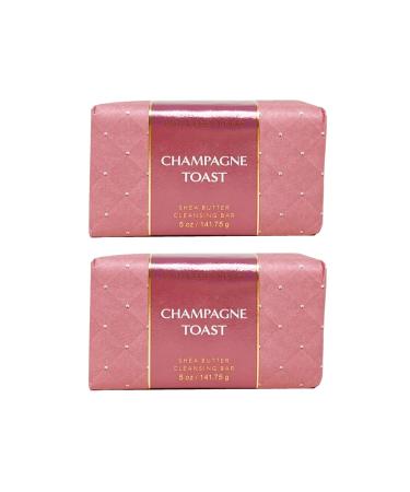 Bath and Body Work CHAMPAGNE TOAST Set of 2 Shea Butter Cleansing Bars - 5 oz / 141.75 g each Pink