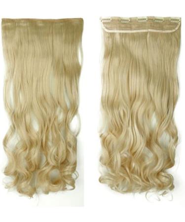 One Piece 3/4 Full Head Clip In Hair Extensions 29" Inch Curly 5 Clips Wavy Hairpieces Heat Resistant - Bleach Blonde(Weight:130g) - Buy Online on GoSupps.com