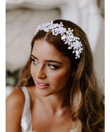 IYOU Bridal Wedding Hair Vines Silver Flower Headbands Pearls Communion Bride Bridesmaid Hair Accessories for Women and Girls - Buy Online on GoSupps.com
