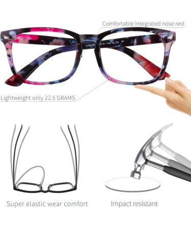 COOLOO Blue Light Blocking Gaming Glasses 08-Floral | Anti Glare & Eye Strain Relief - Buy Online on GoSupps.com