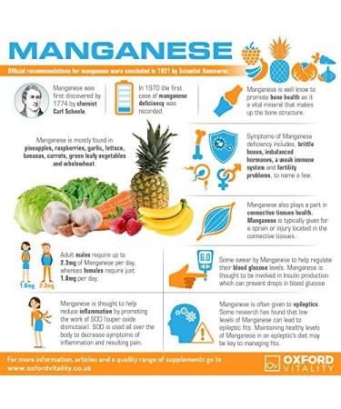 Manganese 4mg Tablets for Cartilage & Bone Health | Oxford Vitality - 14 Count - Buy Online on GoSupps.com