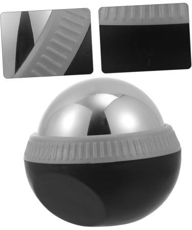 Homsfou Stainless Steel Massage Globe - Yoga Fitness Ice Roller Ball for Hand & Foot Massage - Cold Therapy Relief 8.3x7.5cm Black - Buy Online on GoSupps.com