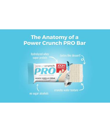 BNRG Power Crunch Protein Bar PRO - French Vanilla Crأ¨me (12 Bars, 2.0 oz) | Energy Boost & Snack - Buy Online on GoSupps.com
