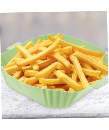 Zerodeko Silicone Baking Pan Silicone Food Mat Liner Design Washable Bowl - Handle Oil-Proof Reusable Air Fryer Basket Green 24X19.5X5CM - Buy Online on GoSupps.com