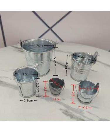 Mini Metal Bucket Doll Storage Bucket Mini Boo Buckets Mini Halloween Buckets Miniature Toy Doll Kitchen Living Room Accessory Wedding Birthday Silver - Buy Online on GoSupps.com