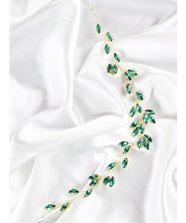 Green Rhinestone Headband - Bohemian Tiaras for Women & Girls | Goddess Costume Hair Accessories for Wedding, Christmas, Prom - Bridesmaid Gift - Buy Online on GoSupps.com