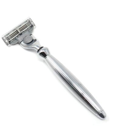 Edwin Jagger Bulbous Lined Chrome Handle for Gillette Mach3 - Premium Razor Upgrade | International Shipping - Buy Online on GoSupps.com
