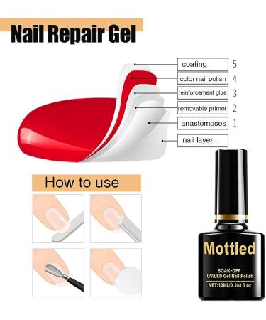 Nail Repair Protection Gel Mottled Nail Treatment Repair Gel 10ml Instant Nail Repair Protect Gel Nail Strengthener Gel Broken Nail Repair Gel Polish - Buy Online on GoSupps.com