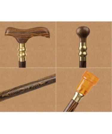 Wooden Cane Solid Walking Stick Wooden Cane Golden Sandalwood Faucet Crutches Older People Walking Sticks Sticks Gifts for Elderly Seniors (Roundhead) Lucky Star - Buy Online on GoSupps.com