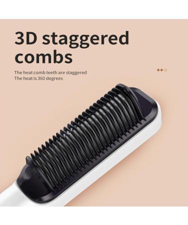 Yuehuam Negative Ion Hair Straightener with 5 Temp 2 in 1 Brush and Curler LED Display Anti-Scald Design Professional Styling Tools Gift for Women - Buy Online on GoSupps.com