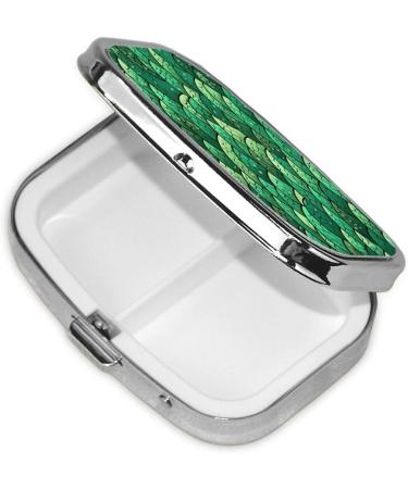 Green Fish Printed Square Pill Box | Portable Travel Medicine Organizer for Easy Access - Buy Online on GoSupps.com