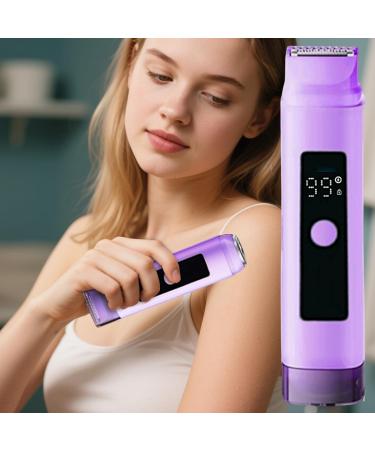 Rasoir Corporel pour Femmes | Tondeuse Pr cision Visage Corps Zones Intimes | Appareil lectrique Portable Imperm able Utilisation Sec & Sous l'Eau Avec 2 T tes Pour Zone Bikini Jambes et Parties In Violet - Buy Online on GoSupps.com