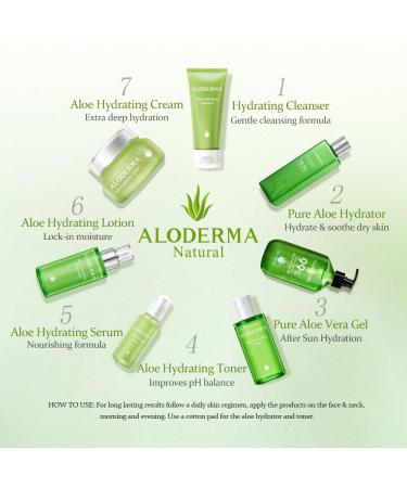 Aloderma Basic Aloe Hydrating Set - 4 Pieces - 2 x Cleanser Cream 200g Aloe Vera Gel - Buy Online on GoSupps.com