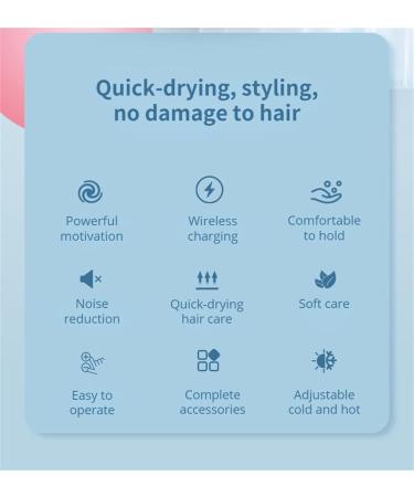 Cordless Hair Dryers with Charging Base Portable Travel Hairdryer Rechargeable Handheld Blow Dryer 5000Mah Hot/Cold Air Wireless Hair Dryers Salon Styling Tool - Buy Online on GoSupps.com