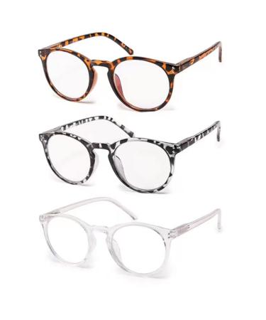Vecien reading glasses 3 Stuecke springs hinge glasses matt finish for crystal glasses gives you ultra-clear view spring hinges sample design for men and women 3 stuecke (blue light filter reading glasses) 1.5 diopters