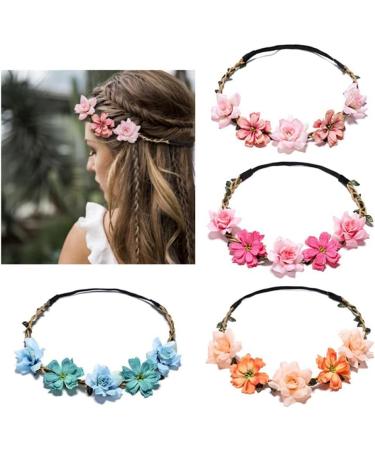 GmeDhc Flower Crown Headbands 6 Pieces Flower Headbands for Women Girls Boho Floral Headband Wreath Floral Headpieces Festival Hair Accessories for Wedding Festival Party - Buy Online on GoSupps.com