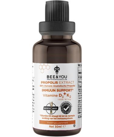 BEE and You 100% Natural Propolis Extract | Vitamin D3 K2 High Potency Immune Support Supplement Antioxidants Natural Detox Keto Paleo Gluten-Free | 1 Fl Oz - Buy Online on GoSupps.com