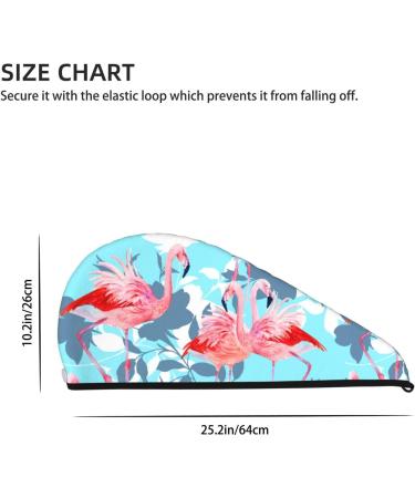 Floral Flamingo Microfiber Hair Towel | Soft Super Absorbent Quick-Dry Wrap for Long Curly and Thick Hair - International Shipping - Buy Online on GoSupps.com