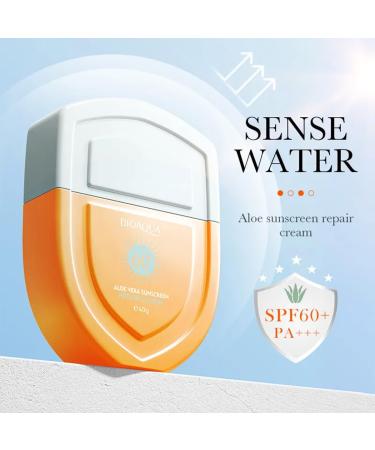 BIOAQUA Aloe Vera Sunscreen Repair Lotion SPF 60+ PA+++ High Sun Protection Blocking UVB UVA 40g / 1.41oz - Buy Online on GoSupps.com