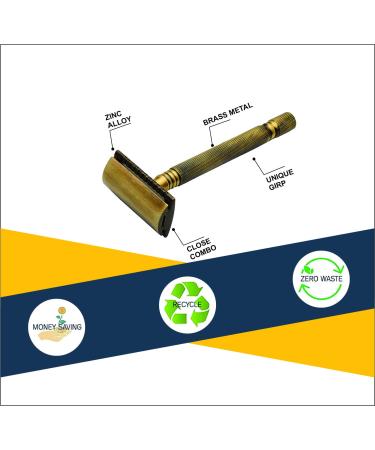 Pearl Double Edge Safety Razor for Men - Eco-Friendly Reusable Shaving Kit | Classic & Luxury Men's Shaving Experience - Buy Online on GoSupps.com