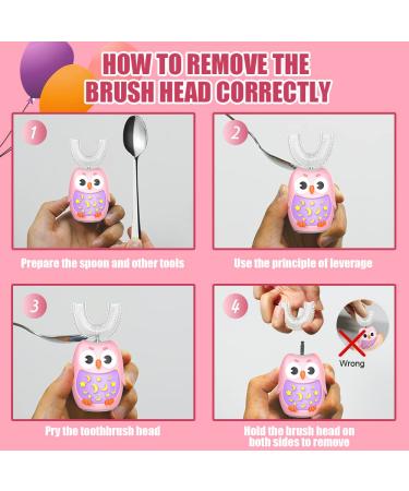 Kids Electric U-Shaped Automatic Toothbrush | 3 Brushing Heads & Cup | IPX7 Waterproof | Best Gift for Kids 2-12 | Pink - Buy Online on GoSupps.com