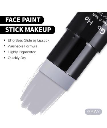 Go Ho Water Based Light Gray Face Paint Stick 1.06 Oz - Non-toxic Cream Body Makeup for Theater & Halloween SFX Cosplay - Buy Online on GoSupps.com