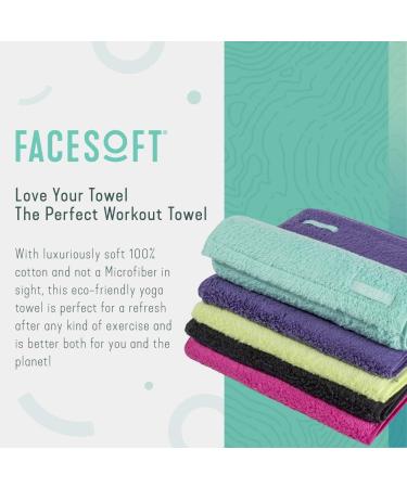 Facesoft Black Sweat Towel - 10x38 inches - Super Soft & Absorbent 100% Cotton - Buy Online on GoSupps.com