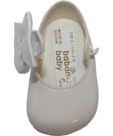 Baby Girls White Pram Shoes | Soft Sole with Bow | Made in Britain | Size 0 UK Child - Buy Online on GoSupps.com