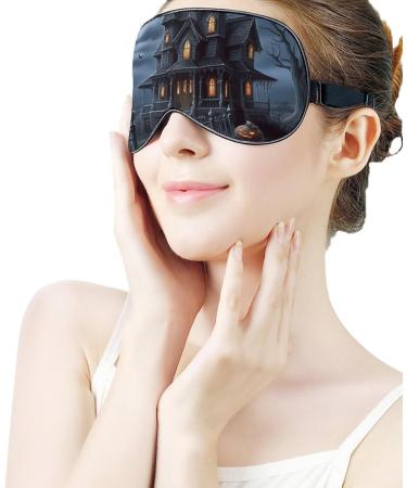 Halloween Castle Dark Sleep Eye Mask - Elastic Strap/Headband for Women Men, Perfect for Sleep, Travel, Nap - Buy Online on GoSupps.com