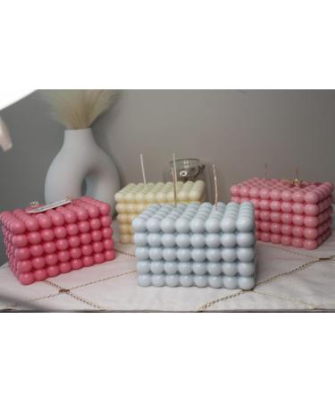 Set of 2 Huge Natural Soy Wax Bubble Candles - Gender Reveal Birthday & Wedding - White & Beige (Rosewater) | International Shipping - Buy Online on GoSupps.com