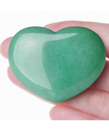 Xianvxi 45mm Large Heart Stone Green Aventurin Healing crystals Steine Bag Meditation Palm Sorge Geman House Bedroom Office 2022 Minimalism Room Decoration Green-Green Aventurin