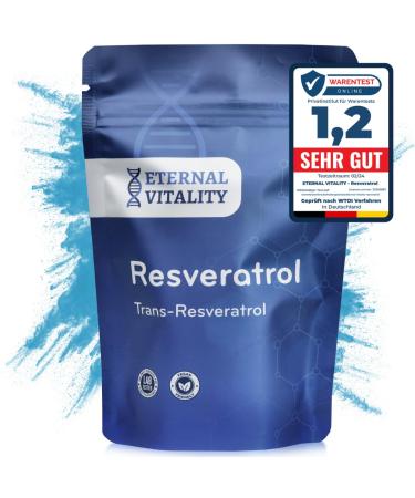 Eternal Vitality Trans Resveratrol Powder 50g |Premium quality |98.7% certified purityFor 100 portions A 500mg - dosing spoon included |Cost efficient |Power of nature 50 grams