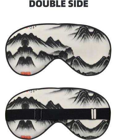 SSIMOO Chinese Landscape Painting Eye Mask - Double-Sided Soft & Light Blocking for Better Sleep Quality - International Shipping Available - Buy Online on GoSupps.com